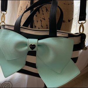 SOLD! Betsy Johnson Striped Black White Purse